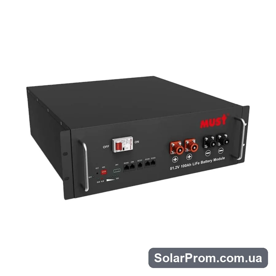 Акумуляторна батарея LP18-48100 Must (LiFePO4 51,2V 100Ah 5,12kWh) - сторінка товару SolarProm