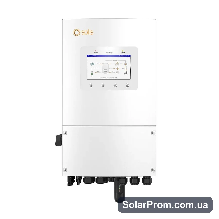Гібридний інвертор Solis S6-EH1P8K-L-PLUS (8 кВт, 1 фаза, 2 MPPT, LV) в каталозі SolarProm