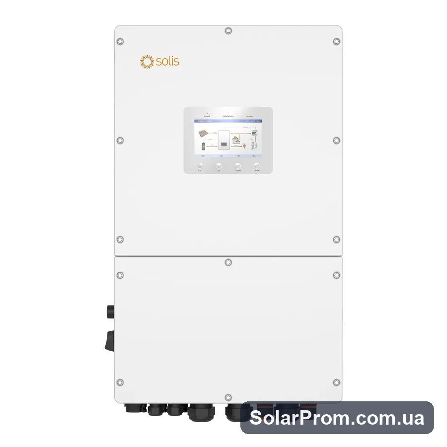 Гібридний інвертор S6-ЕН3P30K-H Solis (30 kW, 3 фази, 3 МРРТ, HV) в каталозі SolarProm