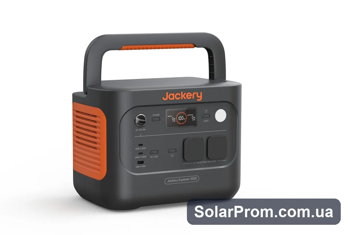 Портативна електростанція Jackery Explorer 1000 v2 (1070 Вт·год, 1500 Вт, LiFePO4) в каталозі SolarProm