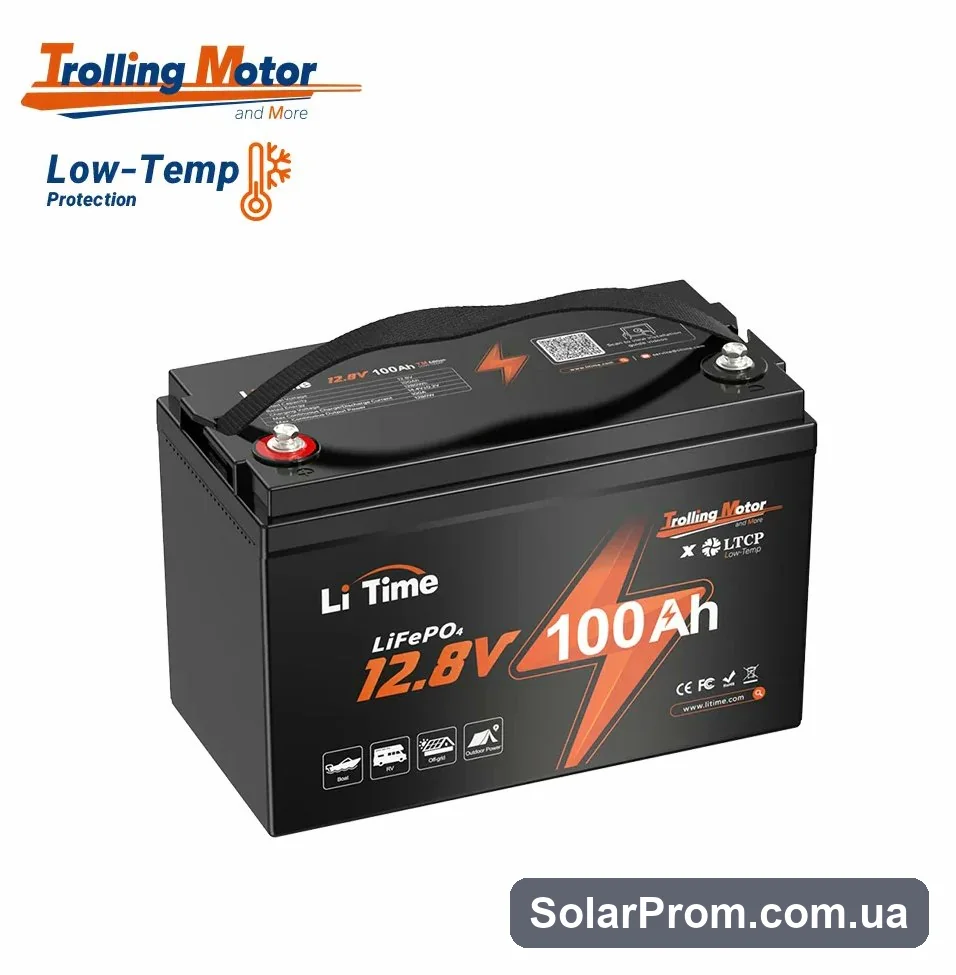 Акумулятор LiTime LiFePO4 12V 100Ah TM (Trolling Motor, BMS 100A, 1280 Вт·год) в каталозі SolarProm
