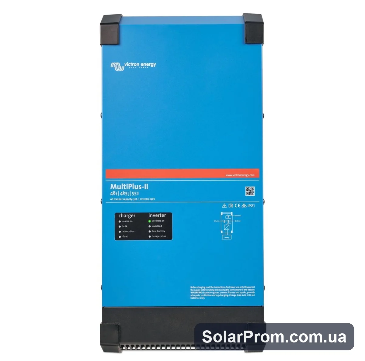 Інвертор гібридний Victron Energy MultiPlus-II 48/4k5/55-32 230V (4 кВт, 1 фаза, без MPPT) в каталозі SolarProm