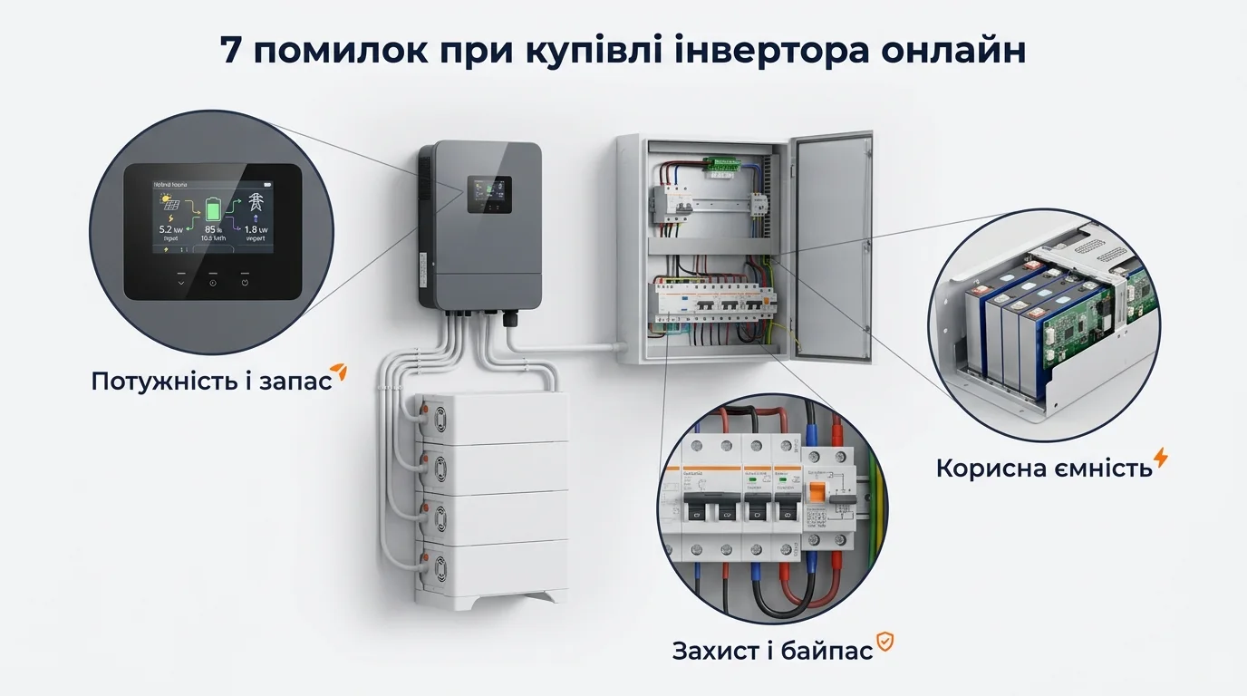 Інфографіка: 7 помилок при купівлі інвертора онлайн